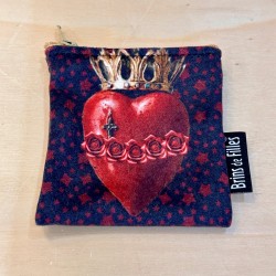Étui artisanal chapelet cœur sacré (recto)