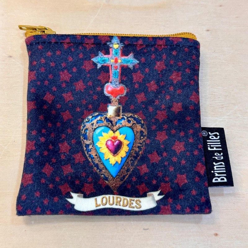 Pochette à chapelet cœur sacré (recto) Pochette à chapelet cœur sacré (recto)