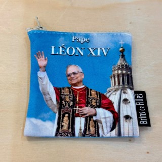 Pochette chapelet Pape Léon 14 (recto)
