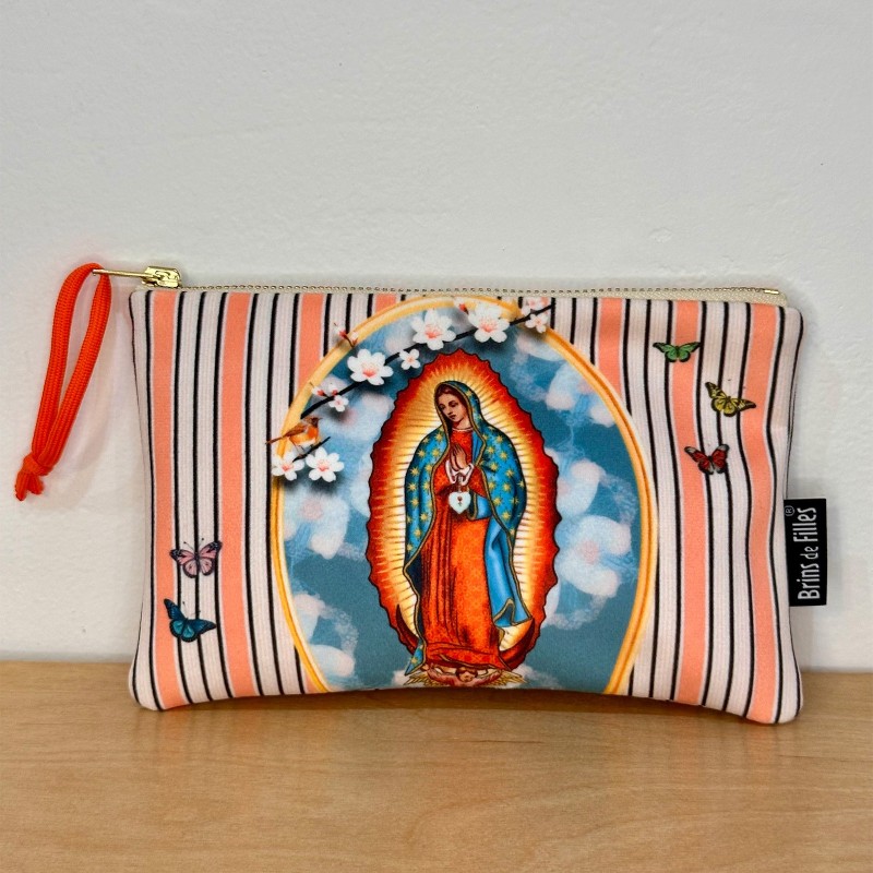 Pochette en velours artisanale Vierge de Guadalupe Pochette en velours artisanale Vierge de Guadalupe