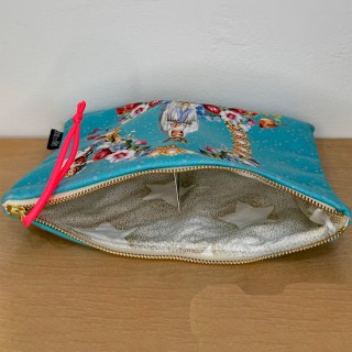 Pochette velour sourvenir de Lourdes Vierge Marie (vue intérieure variante)