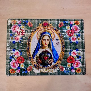 Puzzle Vierge avec cœur sacré et tartan