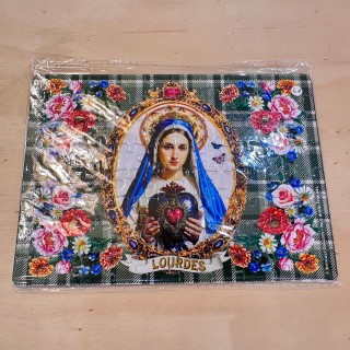 Puzzle Vierge avec cœur sacré et tartan (emballé)