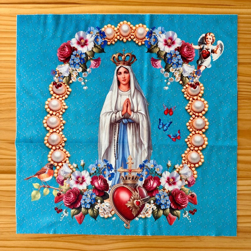 Coupon de tissus velours Vierge Marie de Lourdes et de la Grotte de Massabielle Coupon de tissus velours Vierge Marie de Lourdes et de la Grotte de Massabielle