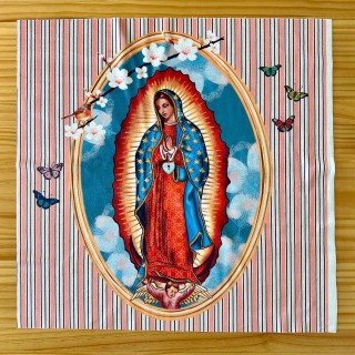 Coupon de tissus velours Vierge de Guadalupe