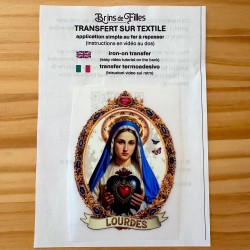 Transfert ou décalcomanie textile Vierge cœur sacré