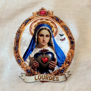 Transfert ou décalcomanie textile Vierge cœur sacré (résultat)