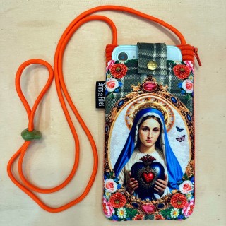 Pochette pour téléphone portable Vierge avec cœur sacré