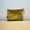 Pochette artisanale en velours Bernadette Soubirous (olive) - vue arrière
