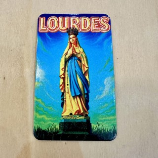 Magnet souvenir Statue Vierge Marie Couronnée de Lourdes (recto)
