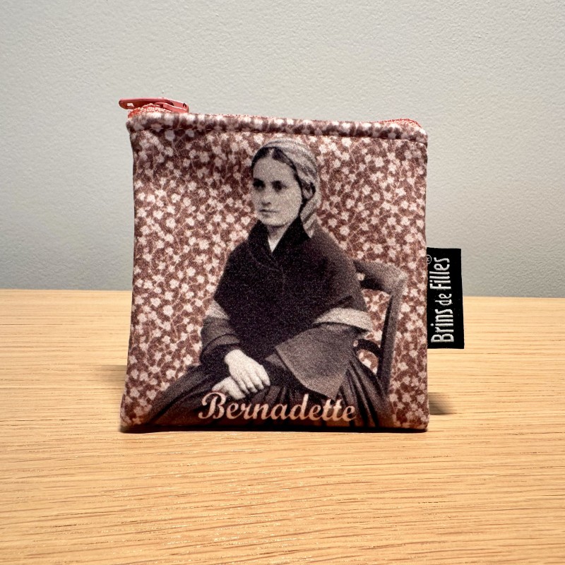 Pochette velours Bernadette SOUBIROUS de Lourdes (recto)