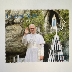 Essuie lunettes microfibre souvenir de la visite du Pape Léon XIV à Lourdes en septembre 2026
