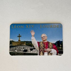 Magnet souvenir de la venue du pape à Lourdes, septembre 2026