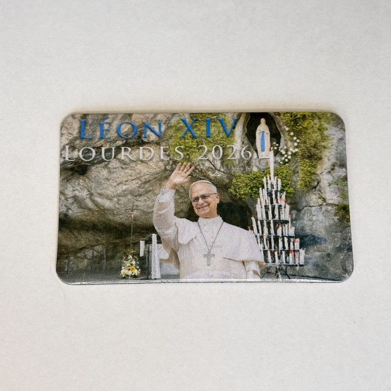 Magnet du Pape Léon XIV devant la grotte Massabielle du Sanctuaire de Lourdes 2026