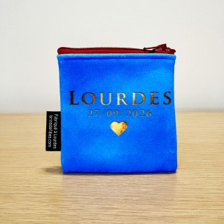 Pochette à chapelet Pape Léon XIV à Lourdes Septembre 2026 (verso)